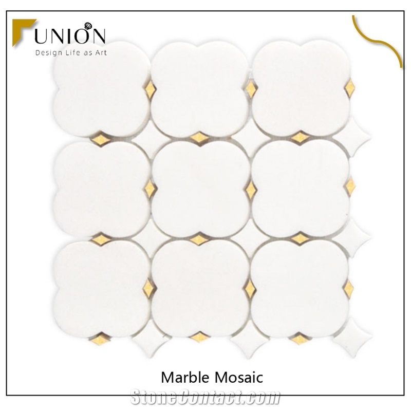 Crystal White Mosaic Pattern With Golden Dots design 2021